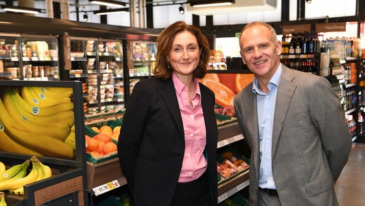 WWF UK boss Tanya Steele and Tesco chief executive Dave Lewis. Image: Andrew Parsons